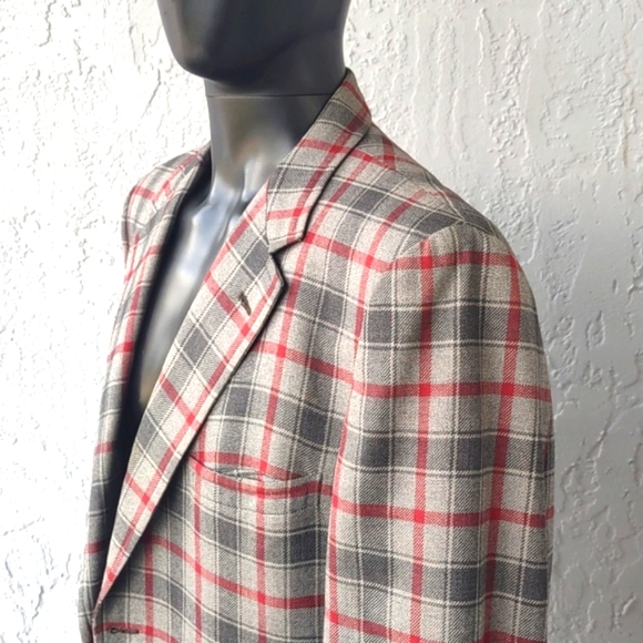 DUALWORTH MEN'S VINTANGE PLAID /CHECK LUXURY BLAZER (1972 -SEE LABEL)